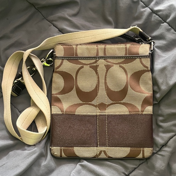 Coach Signature Stripe Swingpack Crossbody - Picture 1 of 11